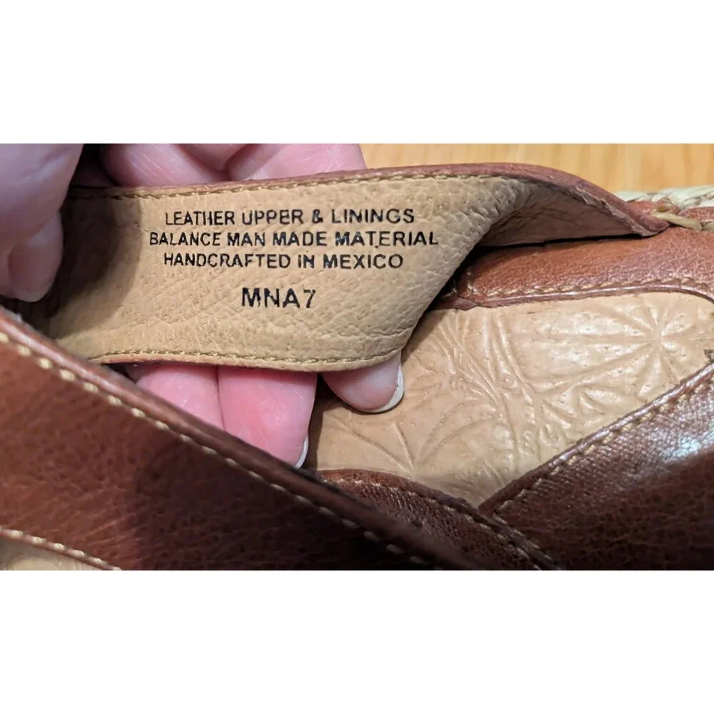 Born Drillers Sandals Womens 9 40.5 M W Brown Leather Espadrille Wedge Open Toe
